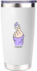 KPOP Insulated Tumbler- 20 oz Stainless Steel Cup with Lid for Coffee, Juice, Water, & Wine- Wine Tumbler Gift for KPOP Fans