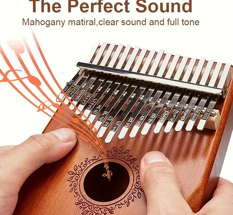 Kalimba Thumb Piano 17-key Kalimba Thumb Piano With Accessories Wooden Musical Instrument Suitable For Beginners, Tuning Hammer, All In One Kit