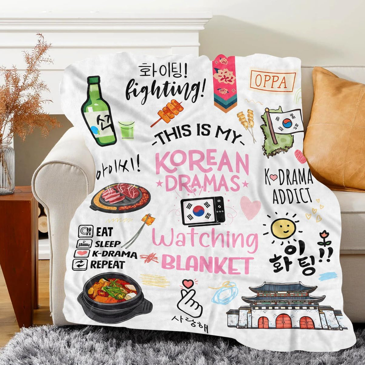 Korean Drama Gifts for Women, Korean Blanket, K Pop Lovers Gift