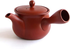 Kyusu Teapot Red Tokoname yaki -Made in Japan -340ml/11.4fl oz capacity | Japanese Tea KIMIKURA (Built-in fine mesh filter)