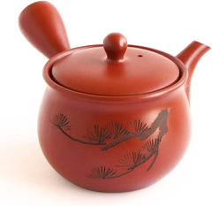 Kyusu Teapot Red Tokoname yaki -Made in Japan -340ml/11.4fl oz capacity | Japanese Tea KIMIKURA (Built-in fine mesh filter)