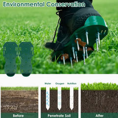 Lawn Aerator Shoes Manual Lawn Aerator with Sharp Spike Adjustable Spiked Aerating Sandals Reusable Plastic Lawn Aerator Sandals Lawn Equipment Tool for Yard Patio Garden Lawn