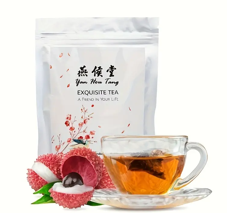 Lychee Bliss Oolong Tea Bags - Fresh Fruit Taste, Triangle-Shaped, Gift-Ready, High-Quality Tea Leaves, Aromatic, Refreshing, Perfect for Tea Lovers - YanHouTang