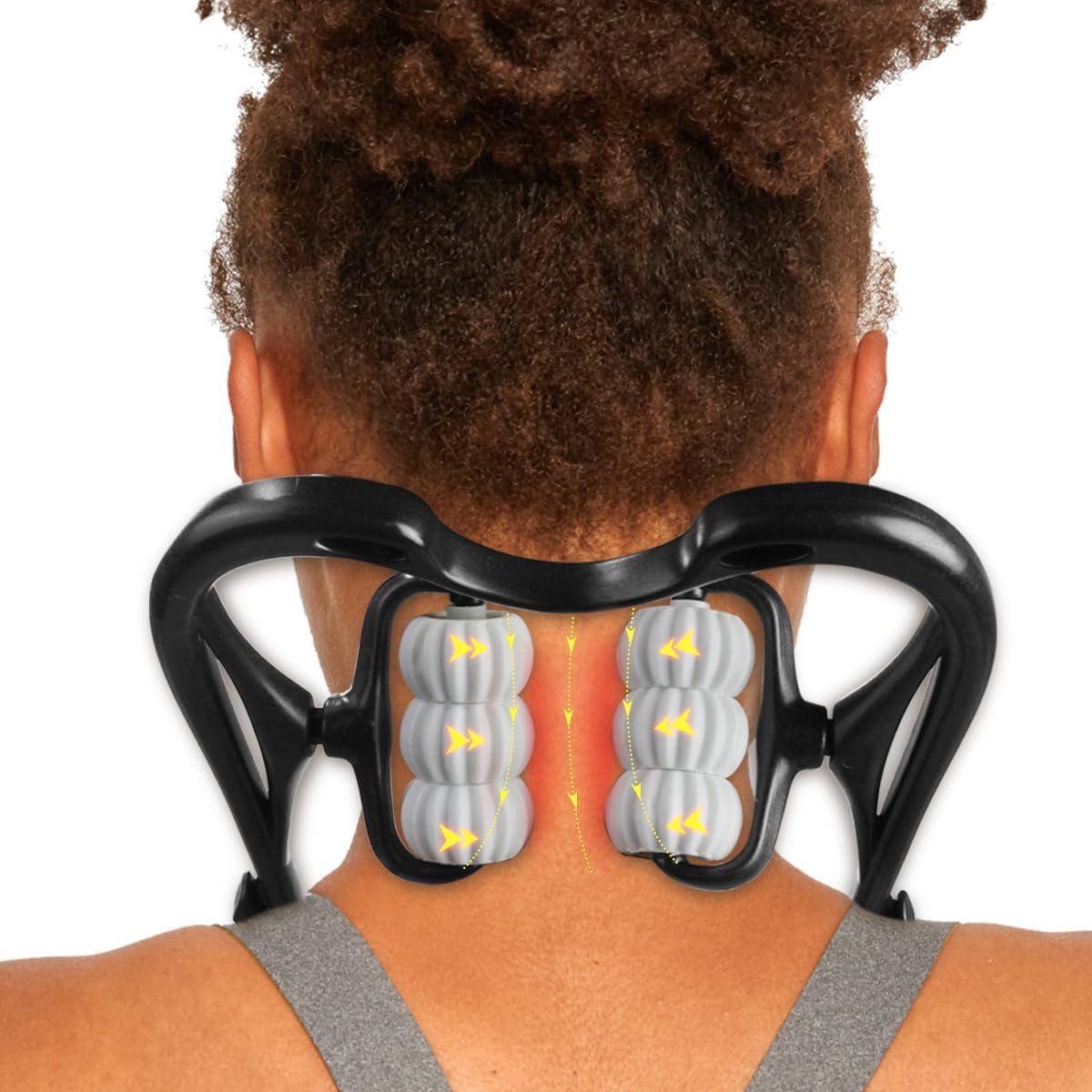 Neck Massager for Pain Relief Deep Tissue: 6-Ball Handheld Massager for Neck, Back, and Shoulder - Achieve Elevated Well-Being with Customized Relief for Shoulders, Legs (Black)