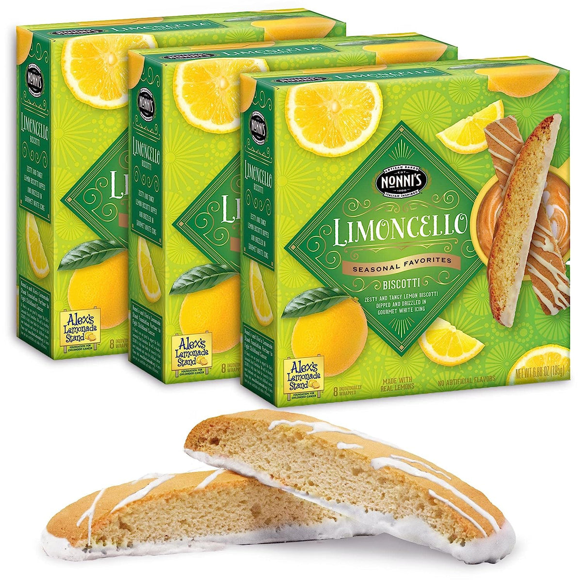 Nonni's Limoncello Biscotti Italian Cookies