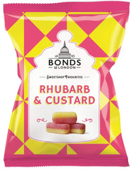 Original Bonds London Rhubarb & Custard Bag Sugar Coated Rhubarb & Vanilla Flavored Boiled Sweets Imported From The UK The Best Of British Candy