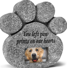 Personalized Dog or Cat Memorial Headstone Resin Paw Print Pet Memorial Stone