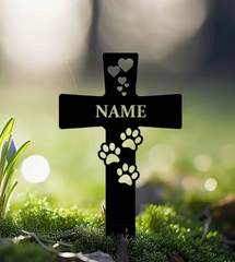 Custom Engraved Dog Memorial Stake - Personalized Metal Pet Grave Marker for Cemetery, Garden, Yard, Lawn - Perfect Gift for Dog Lovers