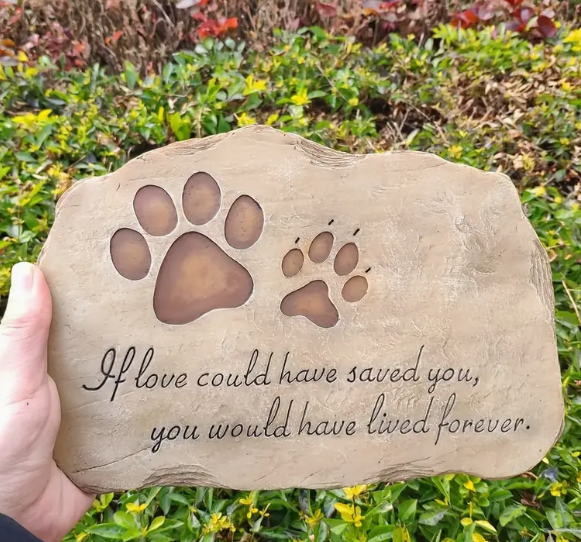 Pet Memorial Stone Grave Marker For Dog Or Cat