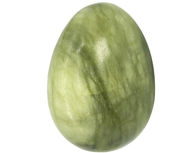 Polished Stone Egg for Easter Day, Palm/Pocket/Worry Enegry Healing Crystal Display Sphere Figurine Fengshui, Green Jade 1.8" x 1.3"