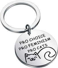 Pro Choice Pro Feminism Pro Cats Feminist Keychain Empowering Positive Jewelry Gift For Women