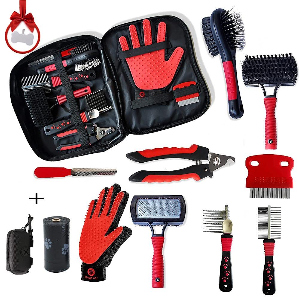 10-in-1 Professional Grooming Kit | Complete Supplies for Dogs & Cats | Slicker, Deshedding & Long-Haired Pet Brush Set