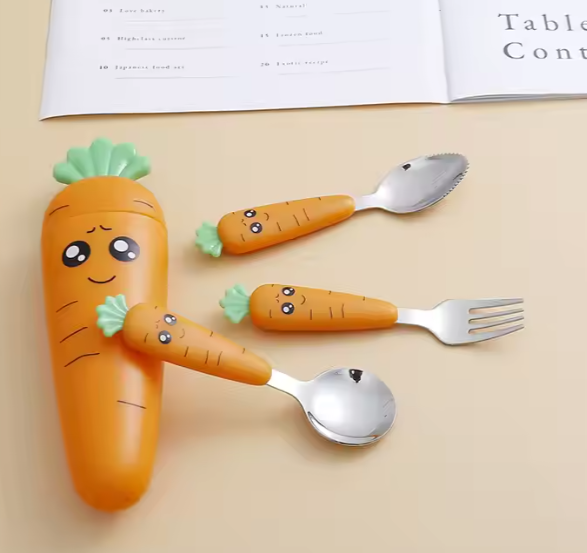 Radish Food Grade Children Carrot Cutlery Set