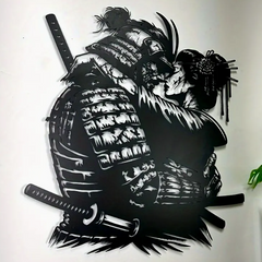 Samurai Warrior & Geisha Metal Wall Art, Art Deco Style Japanese Culture Inspired Home Decor