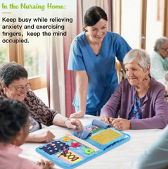 Sensory Stimulation Activity Mat for Dementia, Alzheimer's, Elderly - Motor Skill Development & Anxiety Reduction Fidget Blanket for Memory Loss and Restless Hand