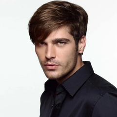 Short Brown Wigs for Men Short Straight Mens Wig Realistic Natural Male Side Part Wig