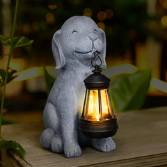 Solar Dog Statues for Garden Decoration