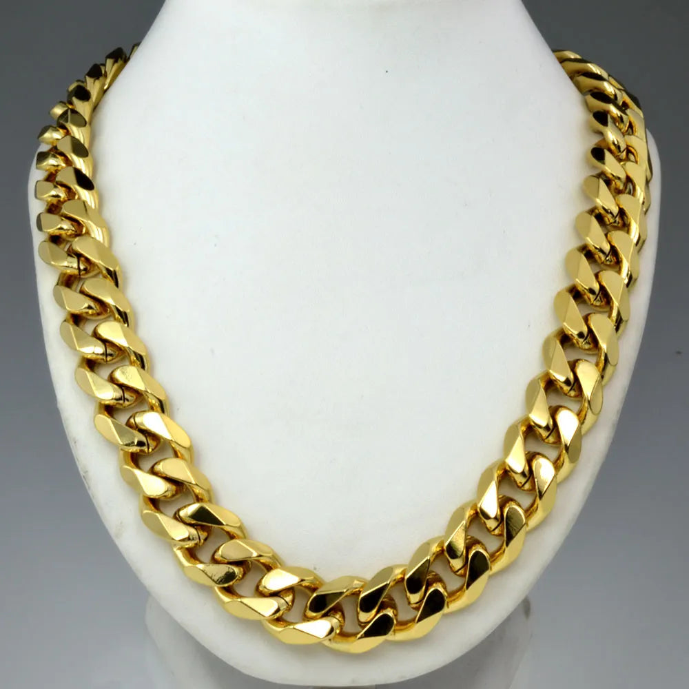 Solid Cuban Curb Chain Necklace