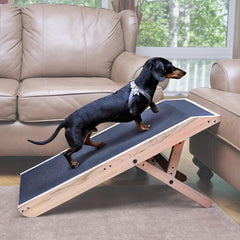 Solid Maple Dog Ramp, Adjustable Couch Ramp for Dogs