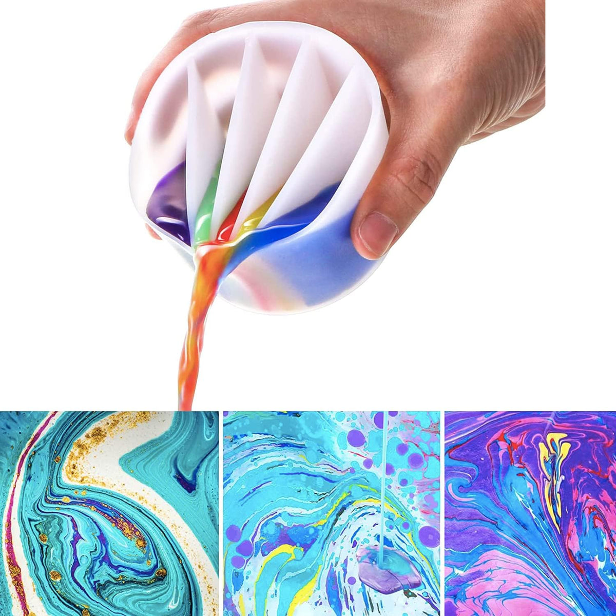 Split Cup for Paint Pouring Fluid Art Silicone Split Cup Resin Pouring Painting Tools