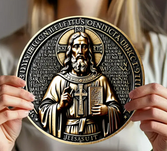 St. Benedict Medal-Inspired Aluminum Metal Wall Art Decor