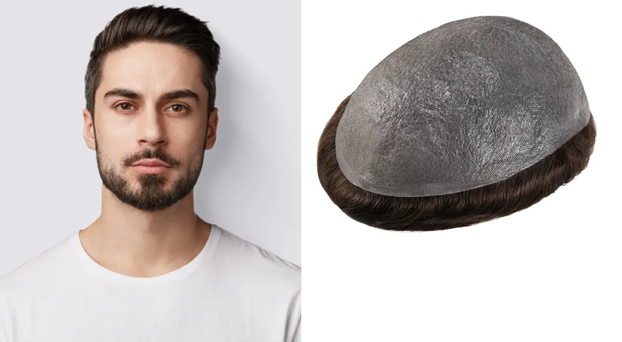 Ultra Thin Skin V-Looped Stock Men's Hairpieces&nbsp;