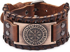 Viking Bracelet Norse Vegvisir - Nordic Bracelet with Runic Compass - Celtic Pagan Jewelry