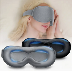 Weighted Sleep Mask For Women Men (2 Pack), 3D Contoured Eye Masks For Sleep, Best Blackout Eye Mask For Travel, Meditation, Airplane, Memory Foam, Adjustable Strap, Black Grey