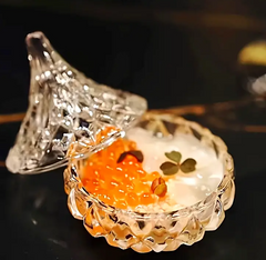 Western-style Glass Dish with Lid for Caviar