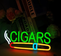 Handcrafted Cigar Shop Neon Sign