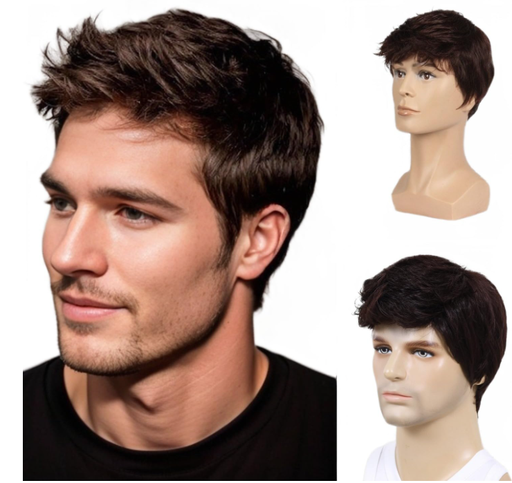 Synthetic Heat-Resistant Wigs for Men