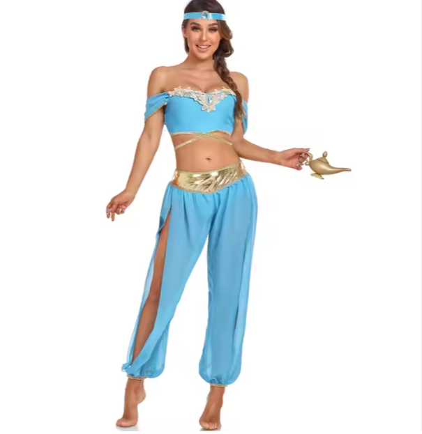 Women Halloween Arabian Princess Adult Jasmin Costume