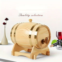 Wooden Wine Barrel - Elegant Home Kitchen Storage & Organization - Food-Safe Natural Wood Wine Cask for Storing Whiskey, Red Wine, Spirits