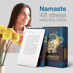 Namaste Stress Reducing Cards - Self Care Cards, Anxiety and Stress Relief Gifts, Mindfulness & Meditation Cards, Mindful gifts for Women -