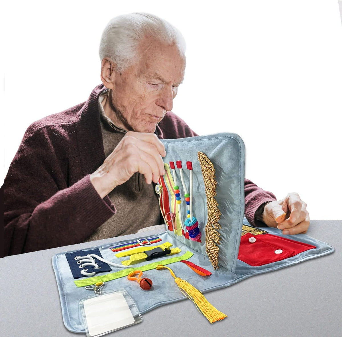 Fidget Blanket for Adults with Dementia, Alzheimers Activities for The Elderly, Sensory Pad Toy Product for Seniors