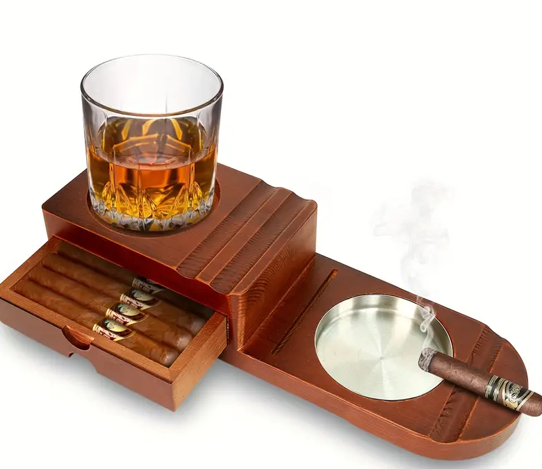 Cigar Humidor and Cigar Ashtray Set