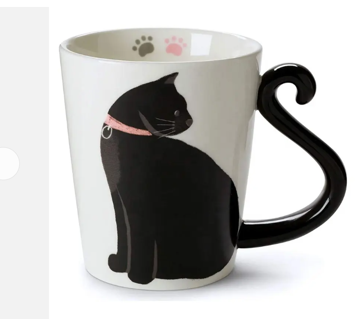 Purrfection in Glass Cute Cat Mug for Coffee or Tea Ceramic Cup for Cat Lovers