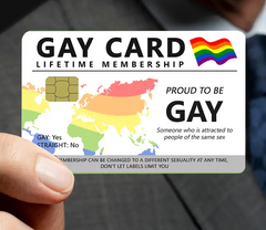 Gay Pride Lifetime Membership Slim Credit Card Skin - Waterproof, Anti-Wrinkle Vinyl Decal in 4 Styles for Debit & Credit Cards