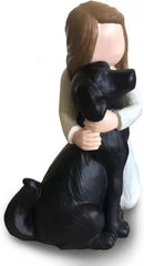 Dog Angel Figurines, Angel Dog Friendship Memorials for Dog Lovers, Black