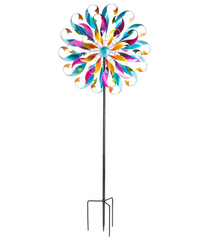 Pinwheel Triple Spiral 3d Wind Spinner Metal Windmill Decoration