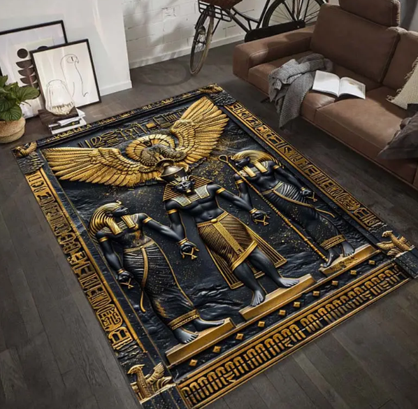 Ancient Egypt Themed Non-Slip Polyester Area Rug