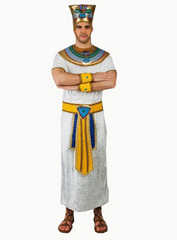 Men's Short Sleeve Egyptian Pharaoh Costume Outfit For Halloween Party And Festival Event