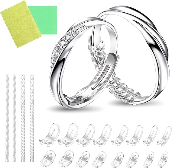 Ring Size Adjuster for Loose Rings, 20 Pack 6 Sizes for Different Band Widths, Invisible Ring Guards for Women and Men