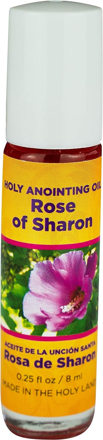 Rose of Sharon Holy Land Anointing Oil from Israel, 1/4 oz Roller Bottle from Jerusalem, Locally Sourced Essences, Gift for Pastors, Priests, Rabbi, & Clergy, Aceite Ungido de Rosa de Sharon