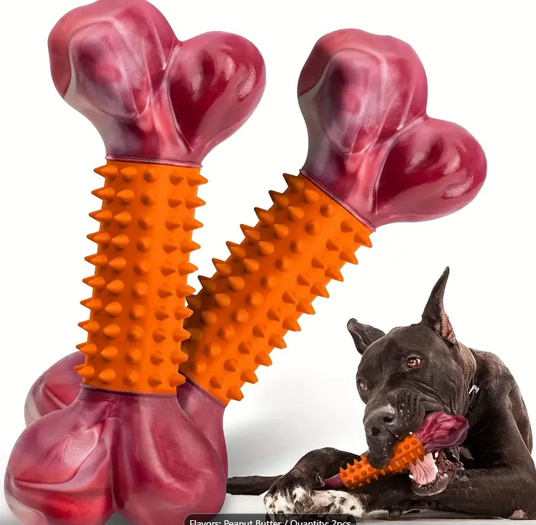 1pc Dog Chew Toys, Bone Shaped Design, Nylon Material, Dog's Teething Toys, Easy To Clean, For Large Dogs