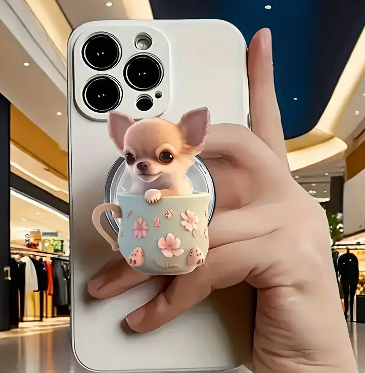 Cute Chihuahua puppy luxury mobile phone holder