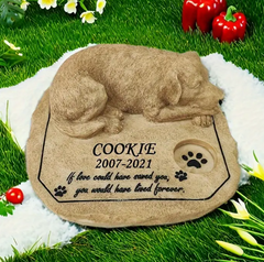 Personalized Dog Memorial Stone Outdoor Statue, Dog Headstone Tombstone, Custom Waterproof Dog Memorial Statue Outdoor Garden Decor