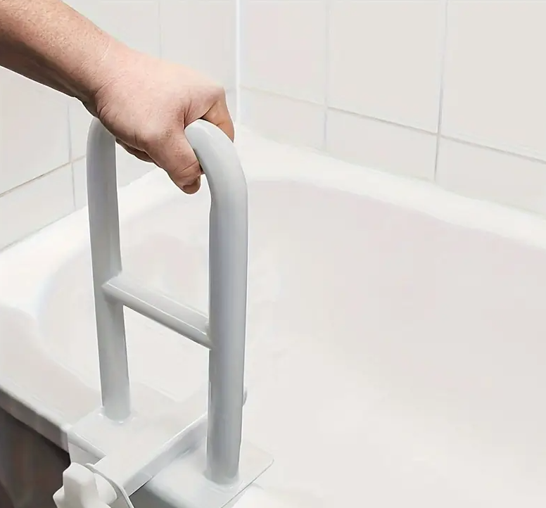 Adjustable Bathtub Safety Rail, 1pc Vaunn Medical Shower Grab Bar Handle for Elderly and Mobility Impaired, Prevents Injuries and Falls