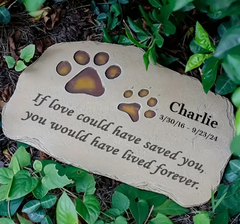 Customized Paw Print Puppy Tombstone With Commemorative Words, Garden Pet Tombstone