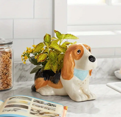 Dog Novelty Planter, Stoneware